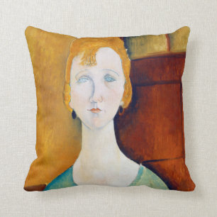 Coussin Une fille dans une blouse verte, Modigliani