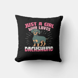 Coussin Une fille qui aime Dachshund