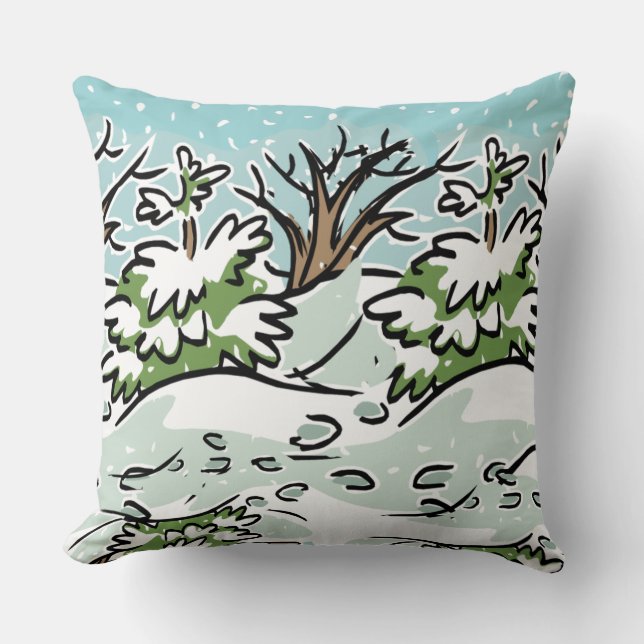 Coussin Une forêt enneigée - (Recto)