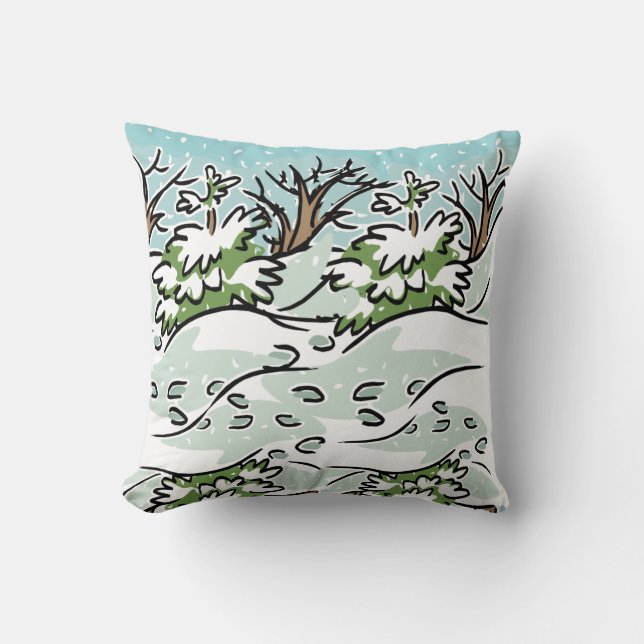Coussin Une forêt neigeuse - (Recto)