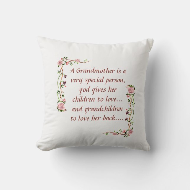 Coussin Une grand-mère est une personne très spéciale qui  (Recto)