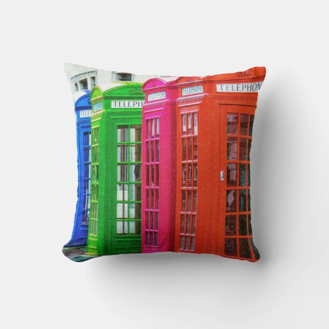 Coussin Une rangée de boîtes de téléphone aux couleurs viv (Recto)
