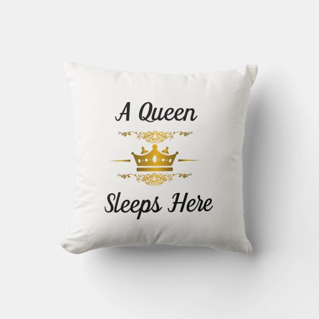 Coussin Une reine coule ici (Carré) (Recto)