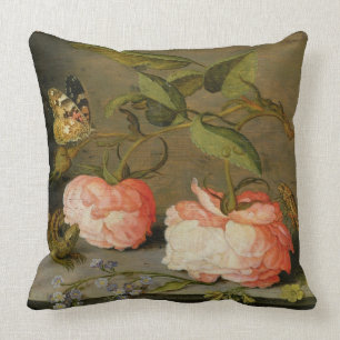 Coussin Une vie immobile avec des roses sur un rebord