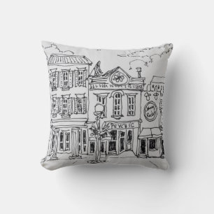 Coussin Une vue de M Street à Georgetown, Washington DC.