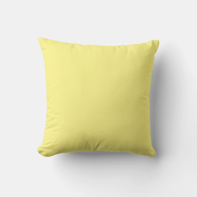 Coussin uni jaune citron sans design (Recto)