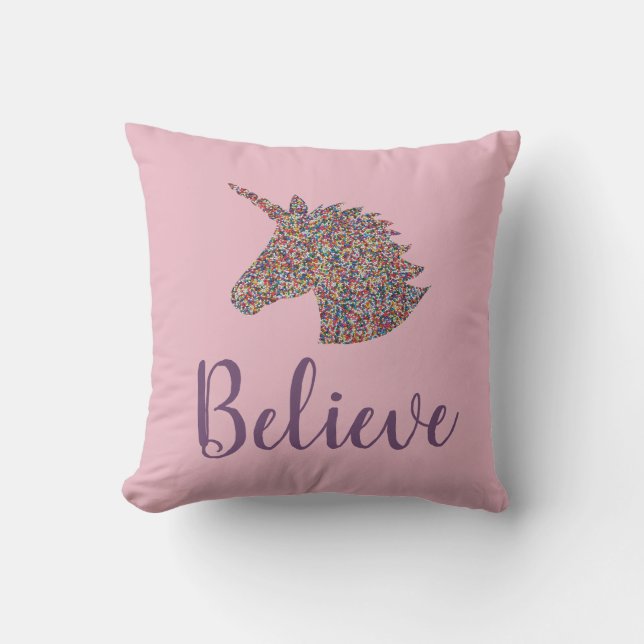 Coussin Unicorn Croire Rainbow Sprinkles (Recto)