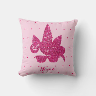 Coussin Unicorn Visage rose Parties scintillant fille enfa