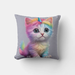 Coussin Unicorne arc-en-ciel Kitten