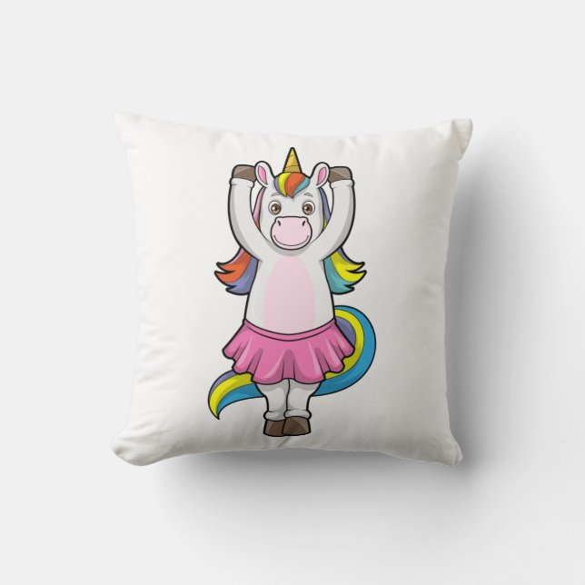 Coussin Unicorne au Ballet Dance avec jupe (Recto)