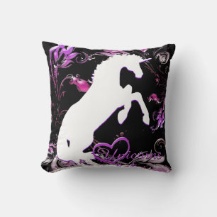 Coussin Unicorne blanche V (éclaboussure colorée)