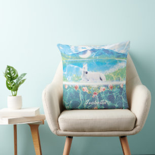 Coussin Unicorne dans un monde de rêve paradisiaque custom