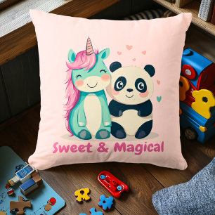 Coussin Unicorne et panda doux et magique Décor Chambre