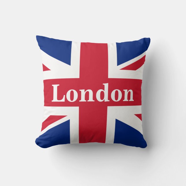 Coussin Union Jack London ~ Drapeau britannique (Recto)