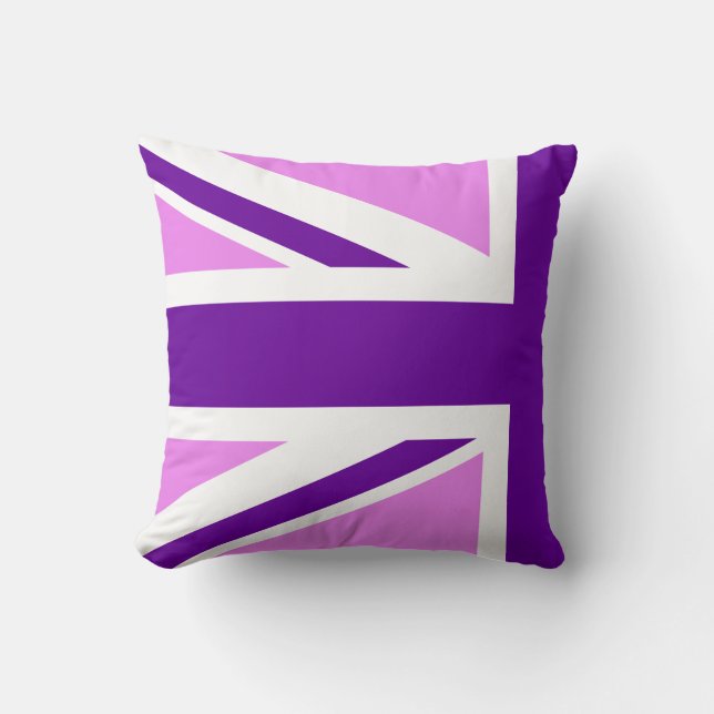 Coussin Union Jack pourpre mi-violet (Recto)