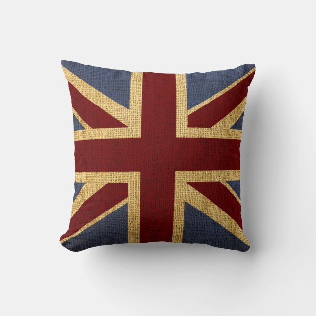 Coussin Union Jack rustique chic (Recto)