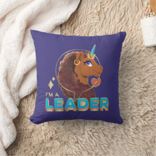 Coussin Unique à la licorne "I’m a Leader" Design