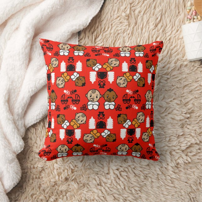Coussin Unique Orange Nouveau Cadeau bébé (Couverture)