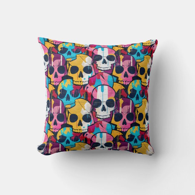 Coussin Urban Art Skull Pillow Design, Cojín B50 (Recto)