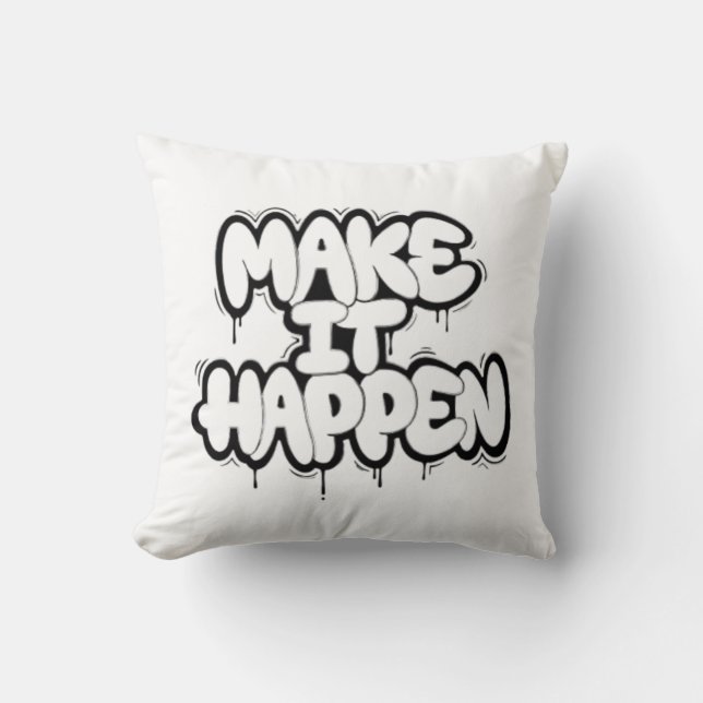 Coussin Urban Graffiti Text Art Throw Pillow (Recto)