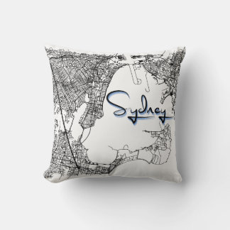 Coussin Urban Sydney Street Map – Black & White Accent Cus
