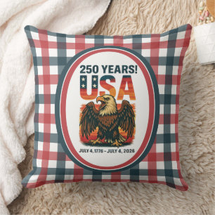 Coussin USA 250 Years - Patriotic Bald Eagle 4 juillet 202