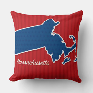 Coussin USA Massachusetts State Stars and Stripes Map