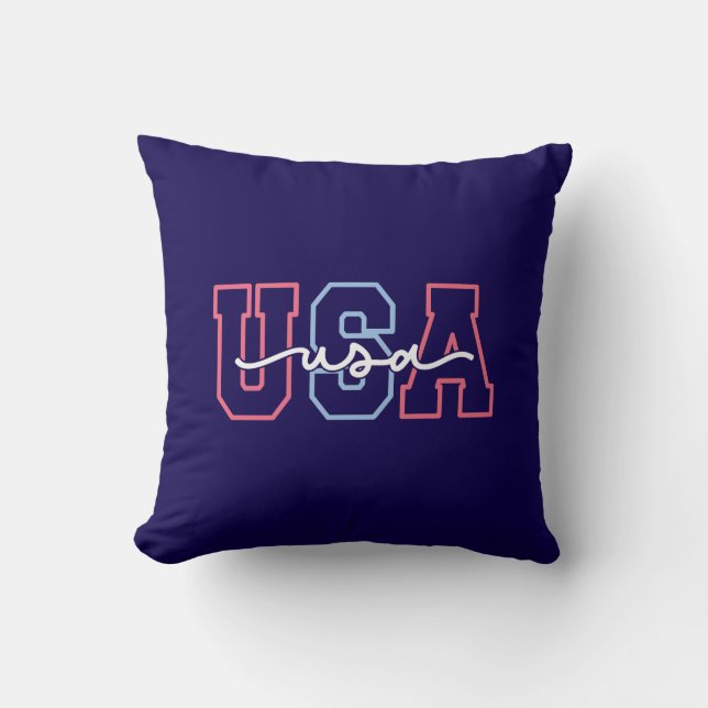 Coussin USA Text 4th Of July Design-62118 (Recto)