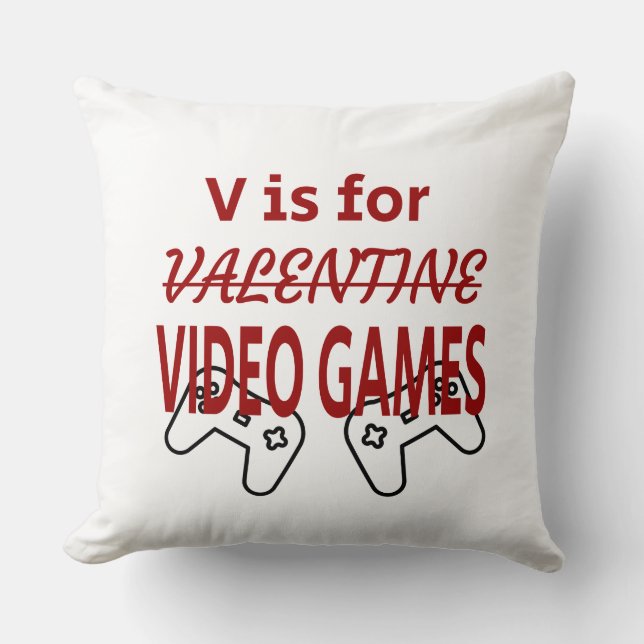 Coussin V est pour Video Game valentine (Recto)
