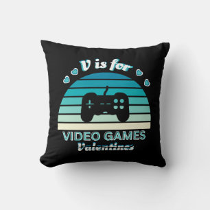 Coussin V pour Jeux Vidéo pas Valentines - Funny Retro Col