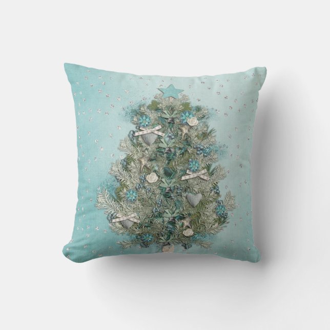 Coussin Vacances de Noël - bel arbre de Noël (Recto)