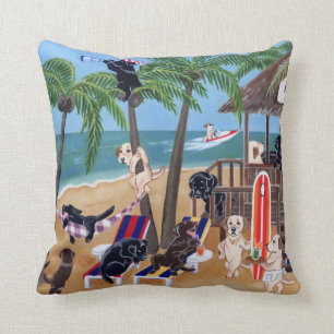 Coussin Vacances d'été d'île Labradors