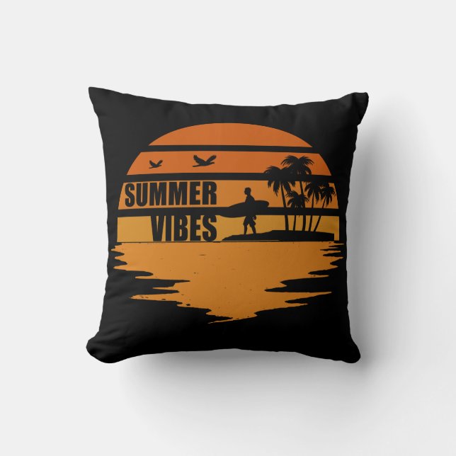 Coussin vacances d'été en famille (Recto)