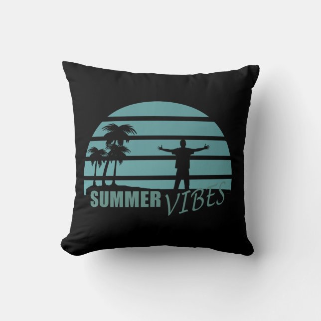 Coussin vacances d'été en famille (Recto)