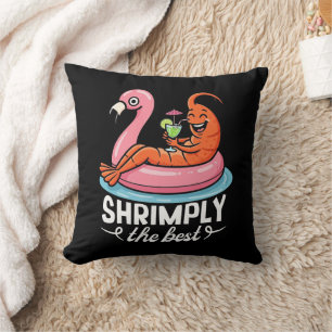 Coussin Vacances drôles crevettes plage fruits de mer été