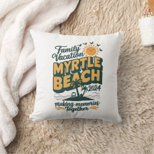 Coussin Vacances en famille à Myrtle Beach 2024 Création d