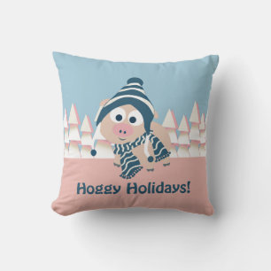 Coussin Vacances Génies ! Cochon d'hiver