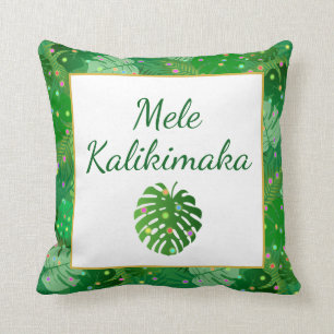 Coussin Vacances hawaïennes de lumières de Noël de Mele