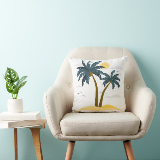 Coussin Vacances Plage Cute Palm Tropical