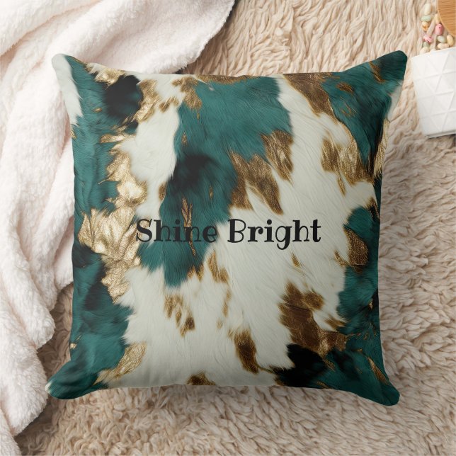 Coussin Vache blanche de l'Ouest Emerald Gold (Couverture)