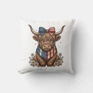Coussin Vache écossaise patriotique vintage