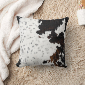 Coussin Vachette noire et Brown de l'Ouest