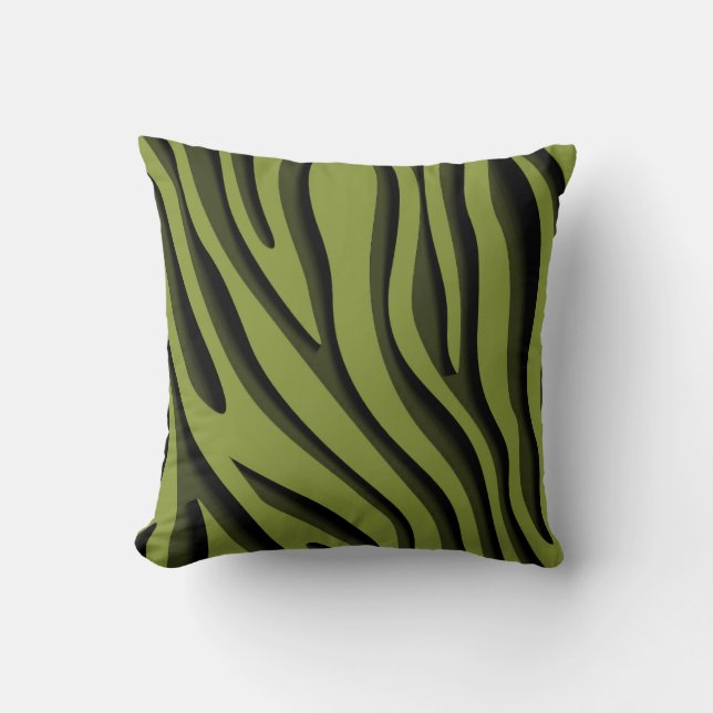Coussin Vague 3D Zebra Soft Vert Luxe (Recto)
