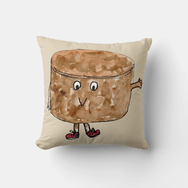 Coussin Vaguelette de cake au chocolat mignon drôle art de (Recto)
