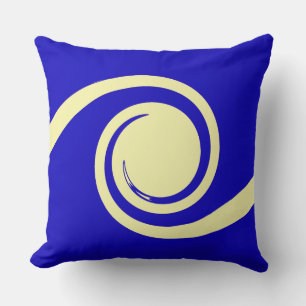 Coussin Vagues Abstraites bleues et presque blanches moder
