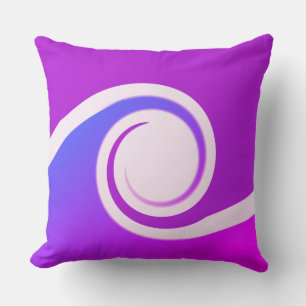 Coussin Vagues Abstraites en bleu et blanc violet