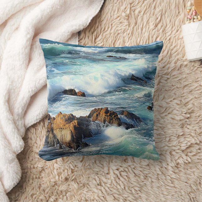 Coussin Vagues de l'océan Pacifique (Couverture)