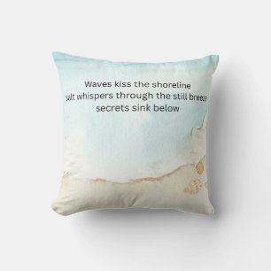 Coussin vagues embrasser la plage haiku poem