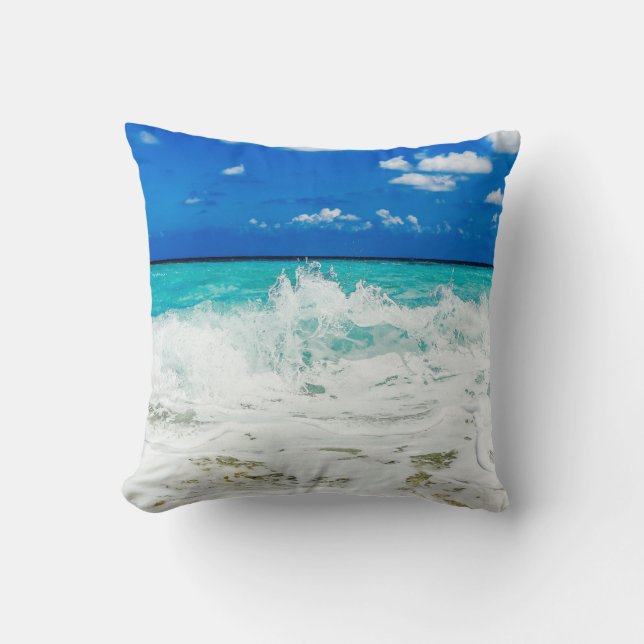 Coussin Vagues par le bord de la mer - carreau (Recto)