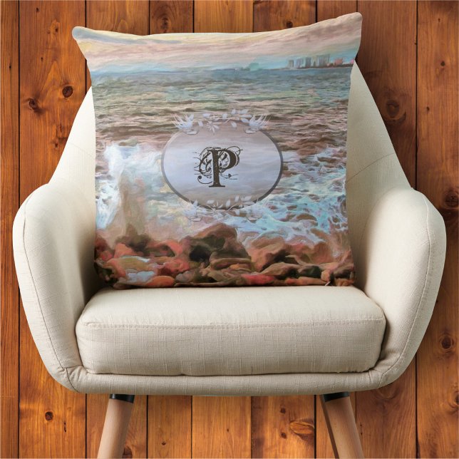 Coussin Vagues Rocheuses 0742 (Créateur téléchargé)